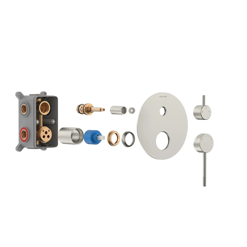Circular 3 Way Wall Concealed Shower Mixer with Trim Plate Solid Brass-MT613004