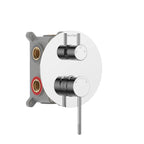 Circular 3 Way Wall Concealed Shower Mixer with Trim Plate Solid Brass-MT613004 Chrome
