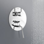 Circular 3 Way Wall Concealed Shower Mixer with Trim Plate Solid Brass-MT613004