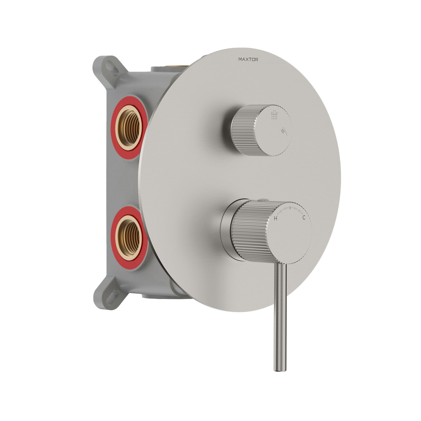 3 Way Wall Concealed Pressure Balance Shower Valve with Trim Plate-MT613027 Brushed Nickel