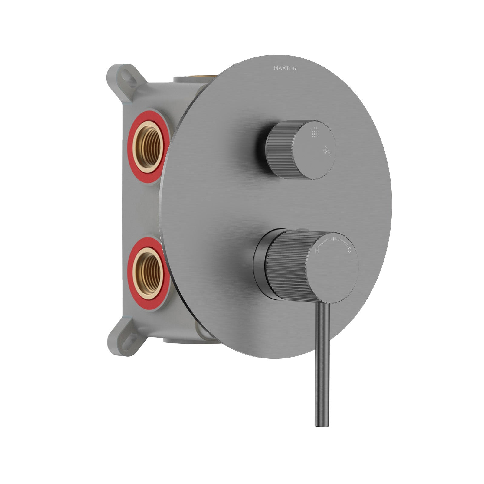 3 Way Wall Concealed Pressure Balance Shower Valve with Trim Plate-MT613027 Brushed Gun Metal