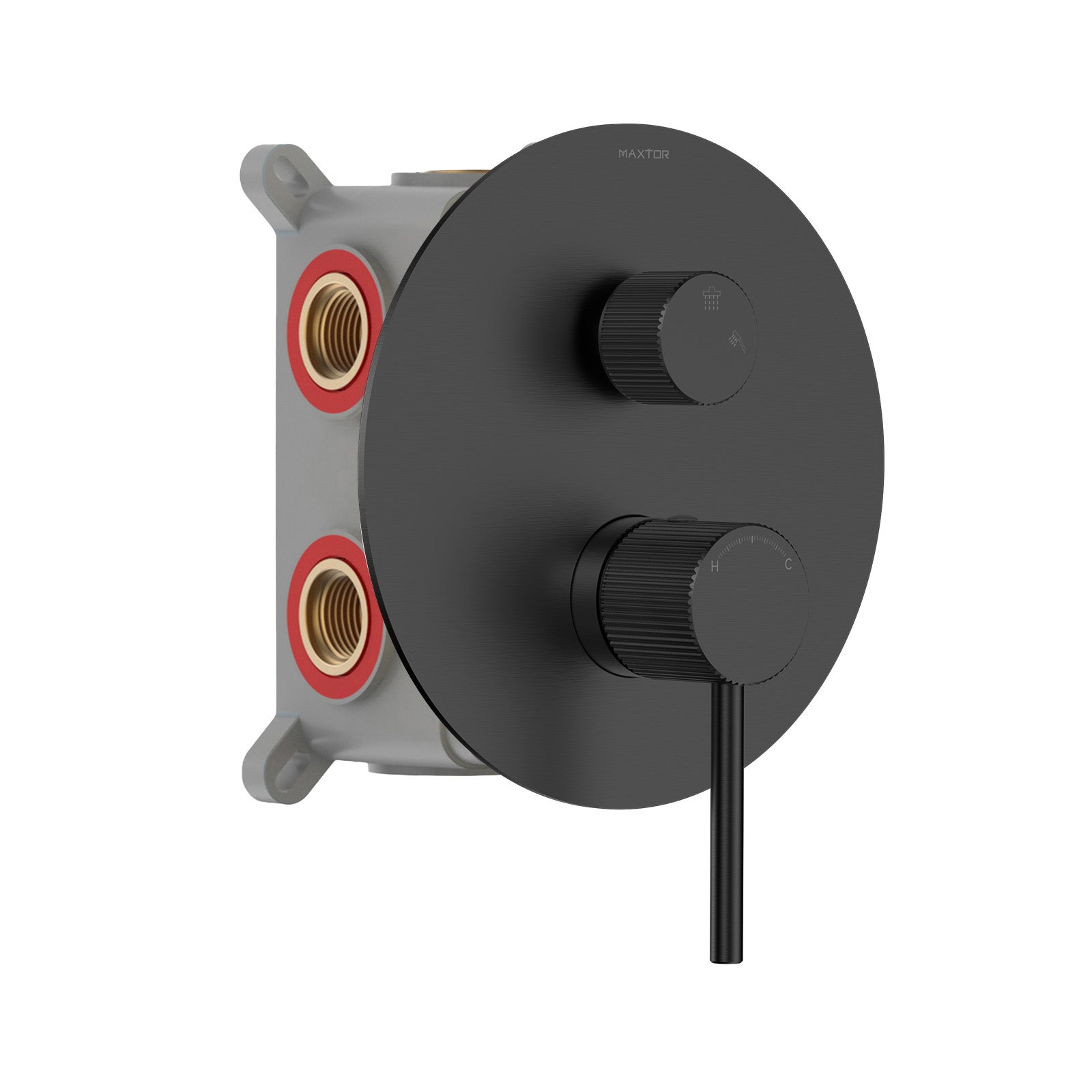 3 Way Wall Concealed Pressure Balance Shower Valve with Trim Plate-MT613027 Matte Black
