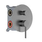 X-Circular 3 Way Wall Concealed Shower Mixer Valve – With Rough In Box & Round Trim Kit – MT613031 Brushed Gun Metal