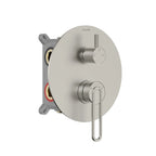 3-Way Wall Concealed Shower Faucet Mixer Valve with Box & Round Trim Plate – MT613069 Brushed Nickel