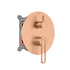 3-Way Wall Concealed Shower Faucet Mixer Valve with Box & Round Trim Plate – MT613069 Rose Gold