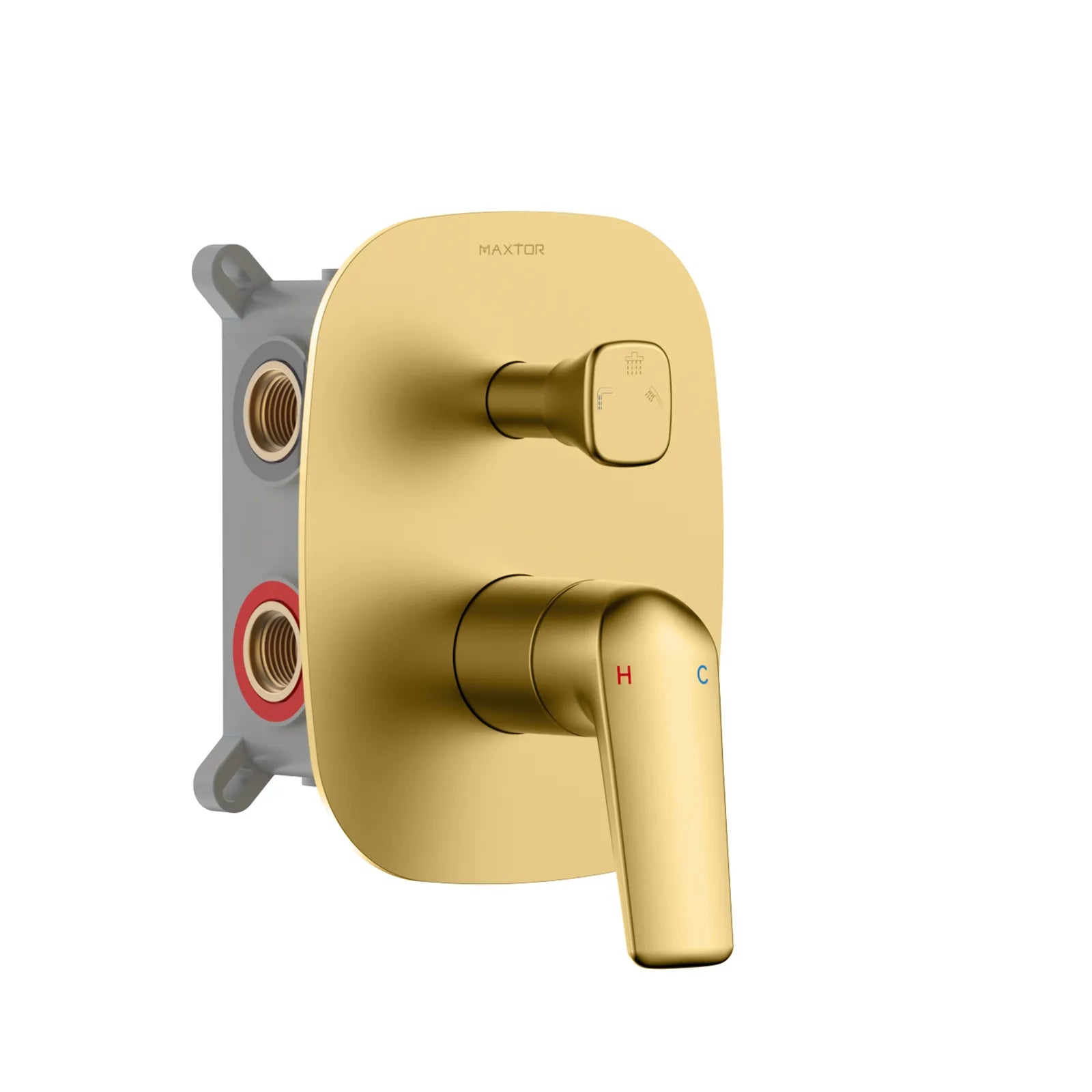 MAXTOR square 2-way wall concealed pressure balance valve with box-MT613070 Brushed Gold