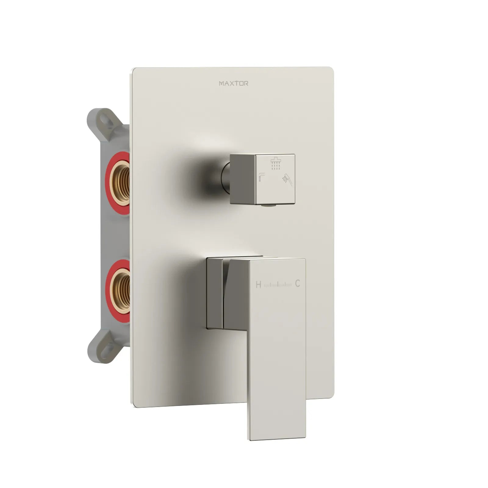 Square 3 Way Wall Concealed Shower Valve & Trim Kit MT613100 Brushed Nickel
