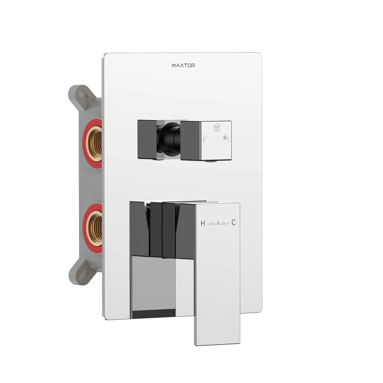 Square 3 Way Wall Concealed Shower Valve & Trim Kit MT613100 Chrome