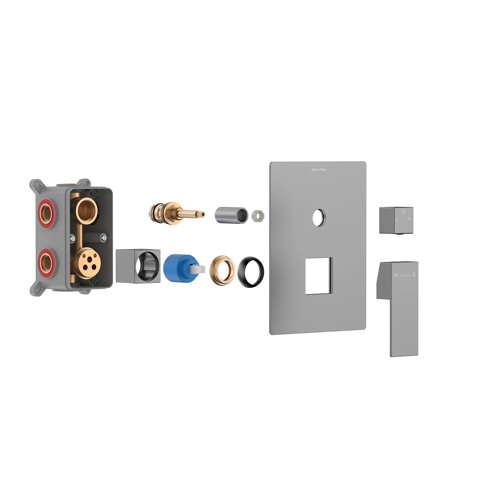 Square 3 Way Wall Concealed Shower Valve & Trim Kit MT613100
