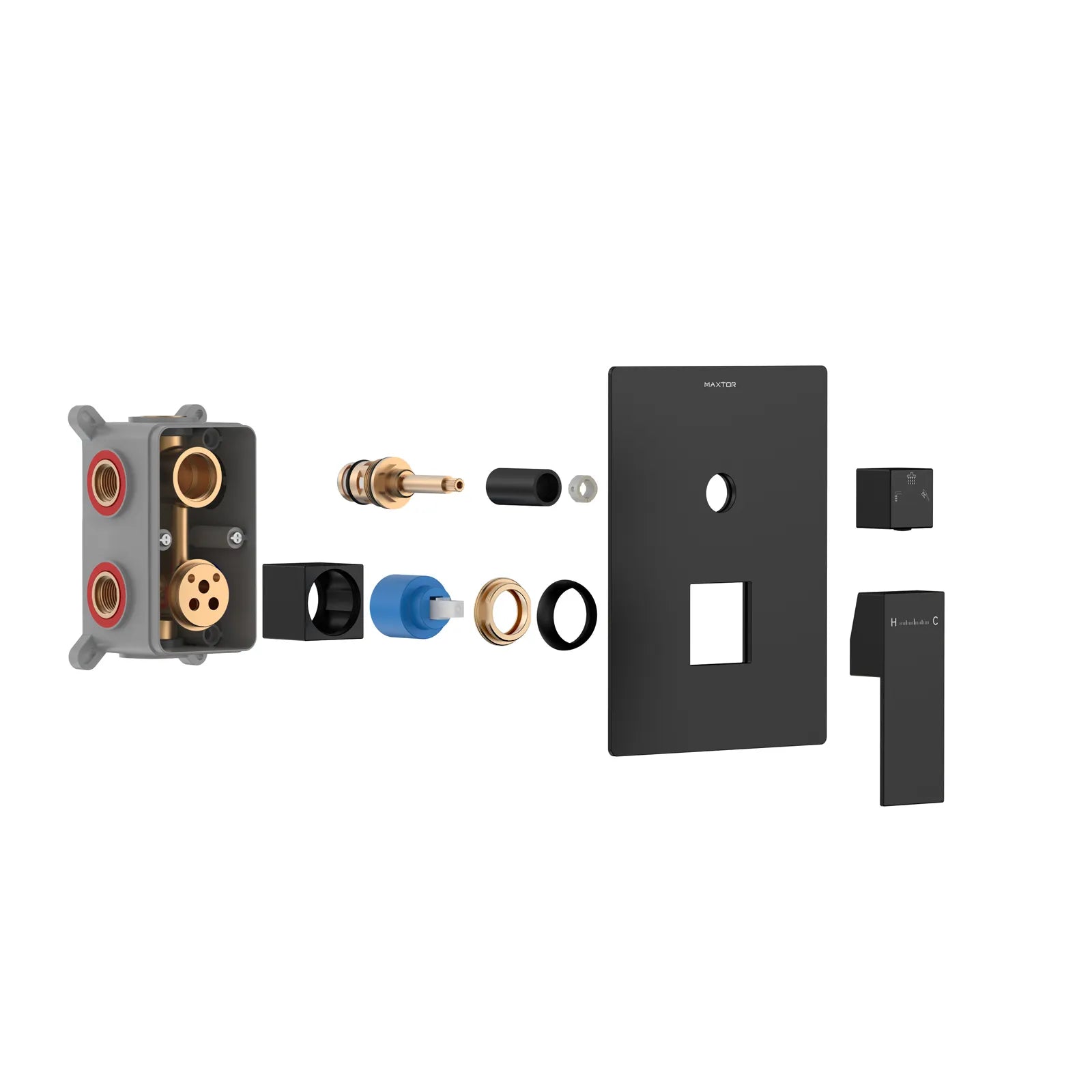 Square 3 Way Wall Concealed Shower Valve & Trim Kit MT613100