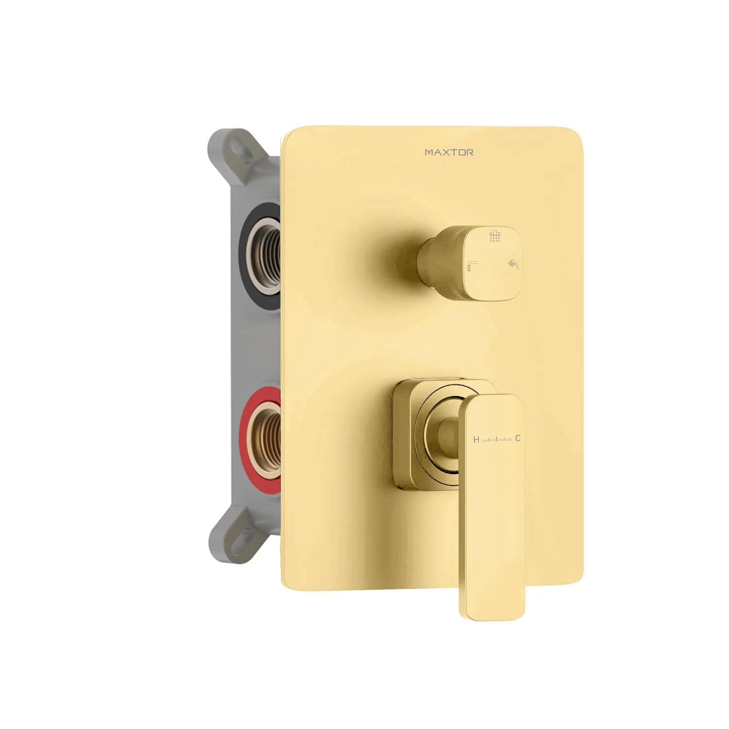 3-Way Wall Concealed Brass Shower Faucet Mixer Valve-MT613101 Brushed Gold