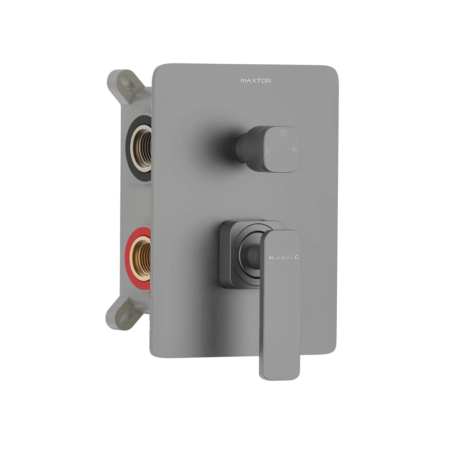 3-Way Wall Concealed Brass Shower Faucet Mixer Valve-MT613101 Brushed Gun Metal