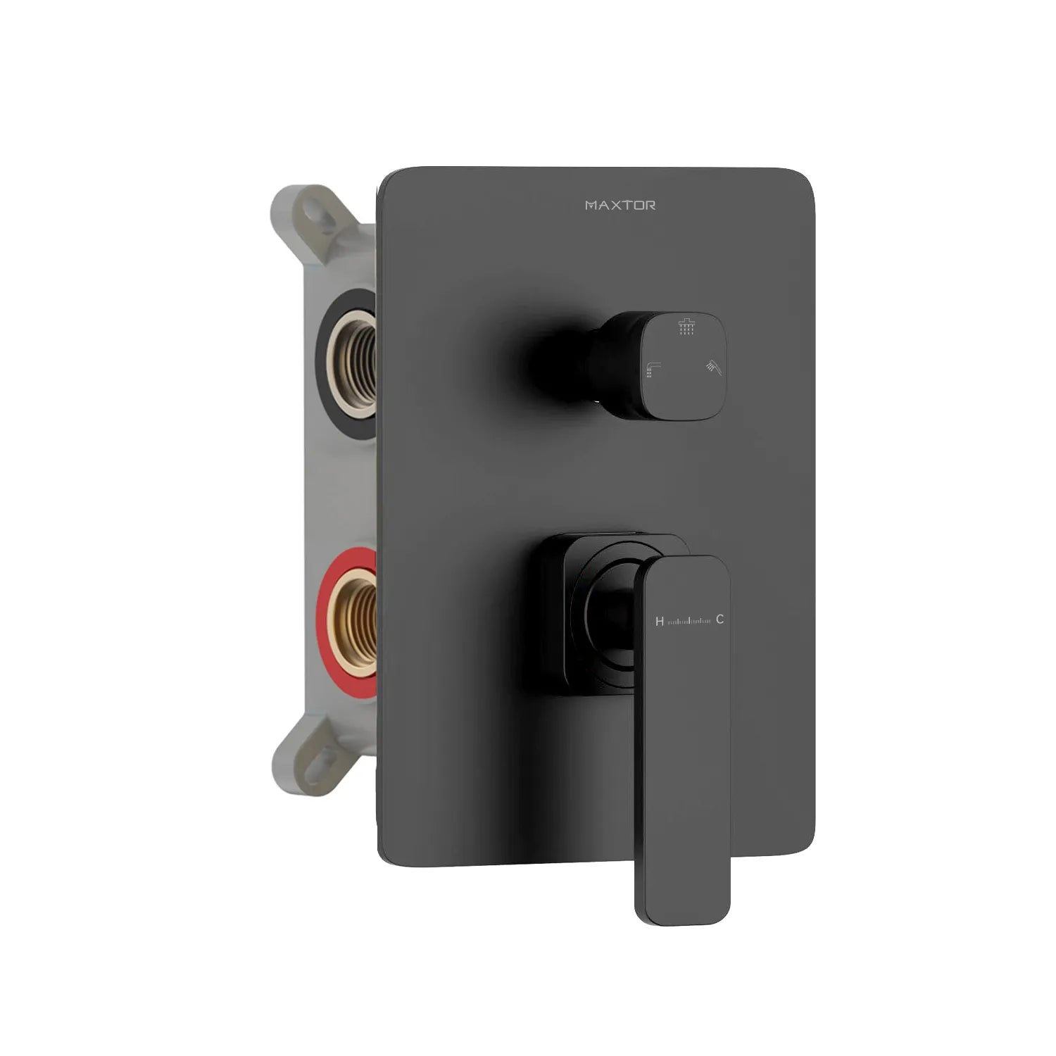 3-Way Wall Concealed Brass Shower Faucet Mixer Valve-MT613101 Matte Black