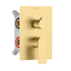 Maxtor 3-Way Brass Concealed Shower Valve with box and trim plate-MT613103 Brushed Gold