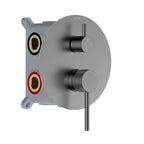 X-Circular 3 Way Wall Concealed Shower Mixer Valve with Box and Round Trim Kit-MT613131 Brushed Gun Metal