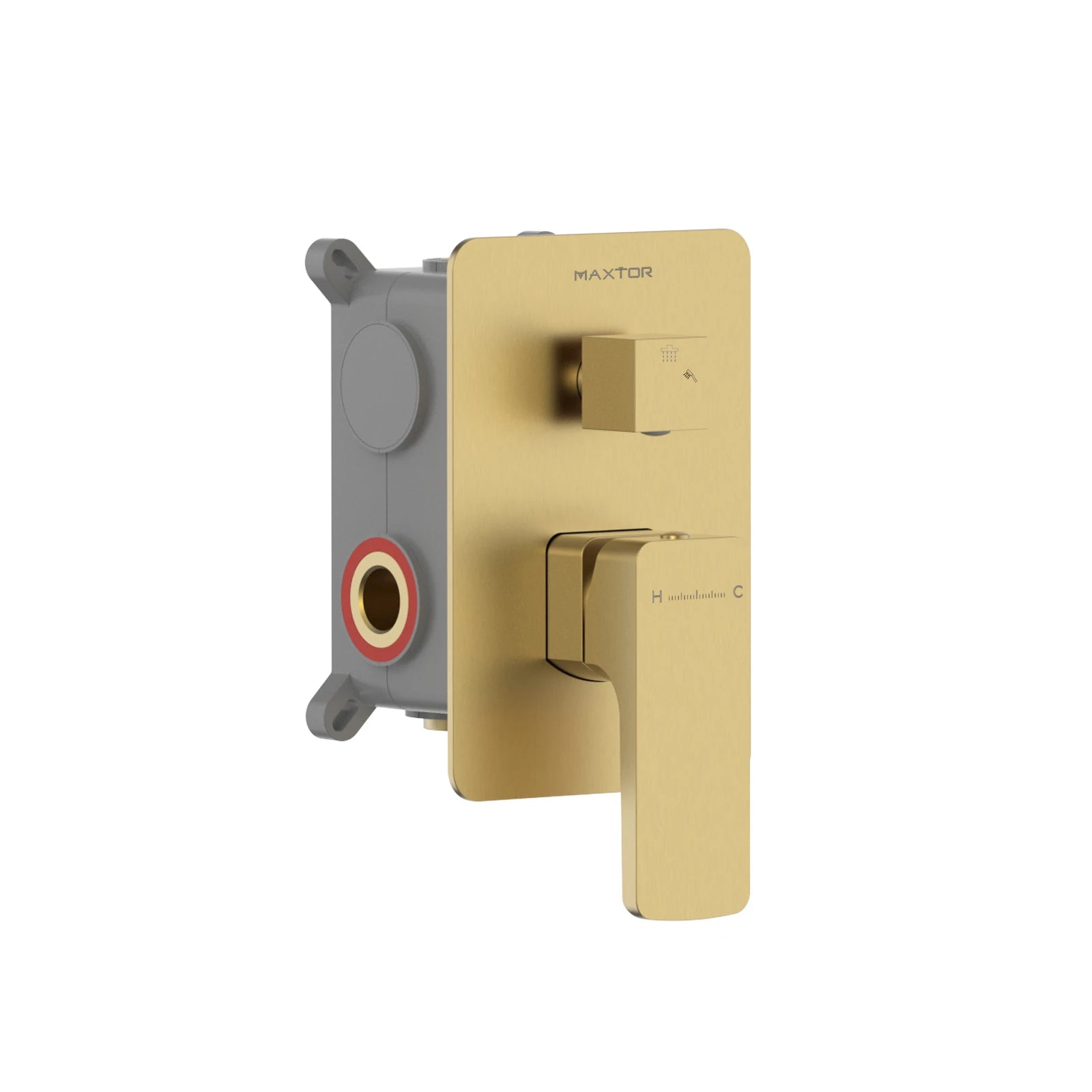 2 Way Concealed Shower Mixer Valve with Brass Diverter – Easy Plumbing Box – MT621007 Brushed Gold