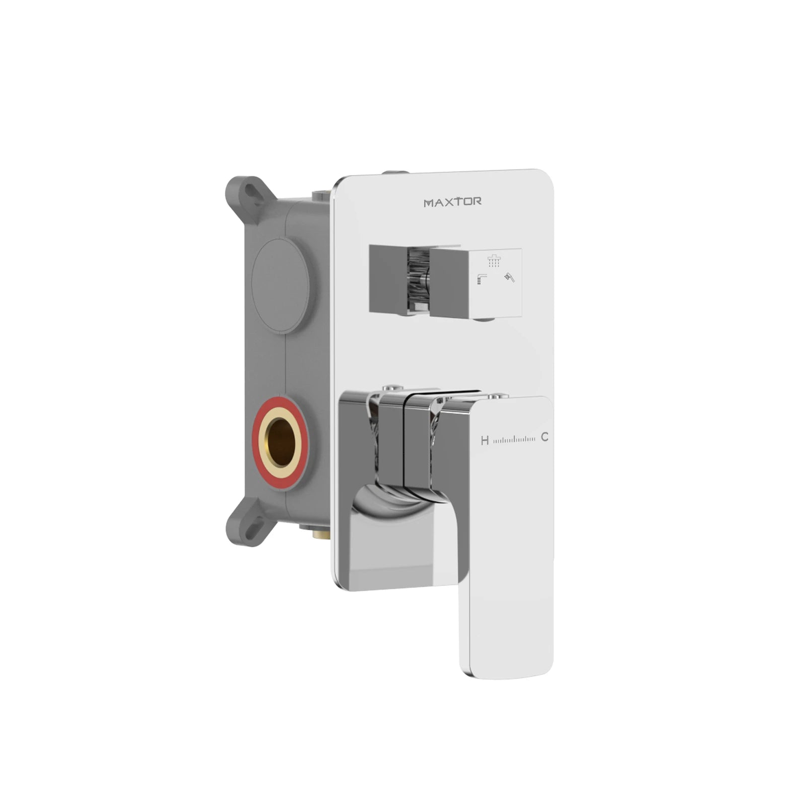 3 Way Concealed Shower Mixer Valve with Brass Diverter – Easy Plumbing Box – MT631007 Chrome