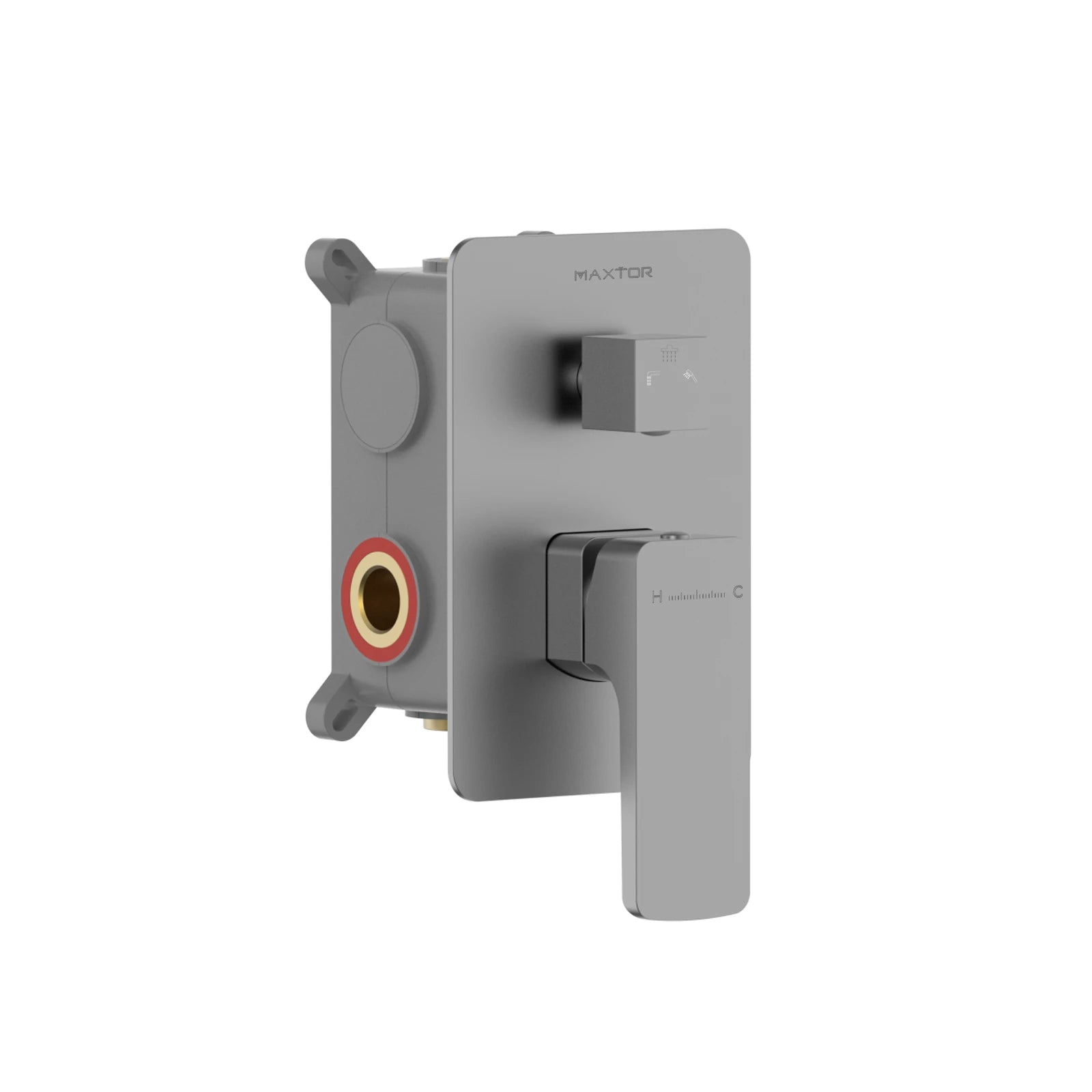 3 Way Concealed Shower Mixer Valve with Brass Diverter – Easy Plumbing Box – MT631007 Brushed Gun Metal