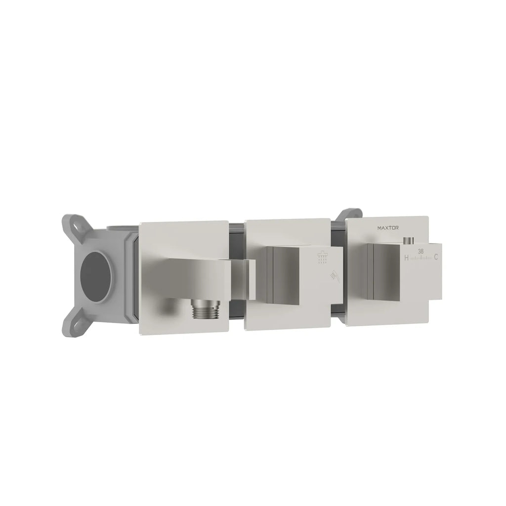 Square 2 way thermostatic wall concealed shower valve MT712000H Brushed Nickel