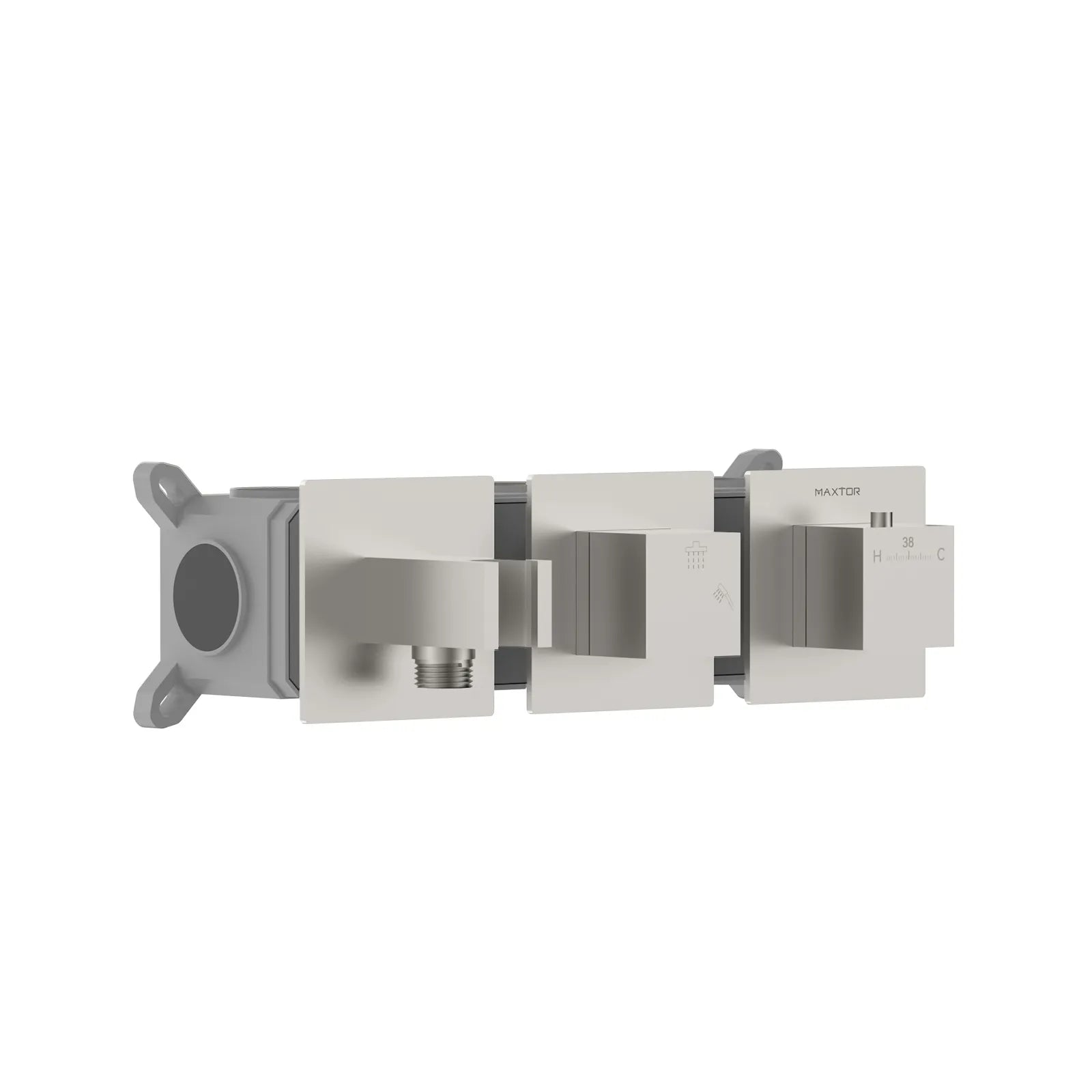 Square 2 way thermostatic wall concealed shower valve MT712000H Brushed Nickel