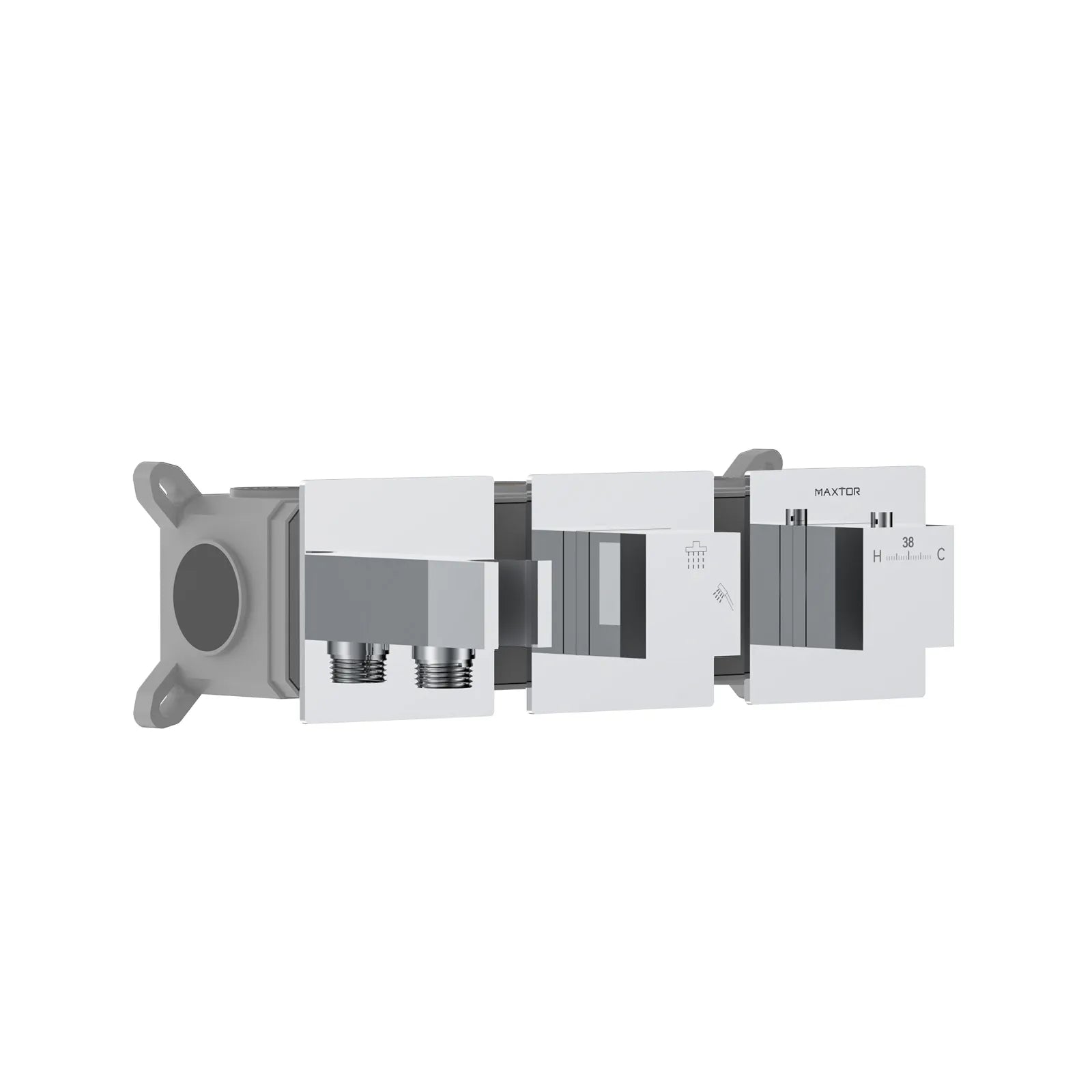 Square 2 way thermostatic wall concealed shower valve MT712000H Chrome