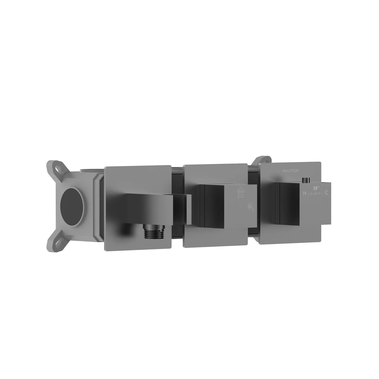 Square 2 way thermostatic wall concealed shower valve MT712000H Brushed Gun Metal