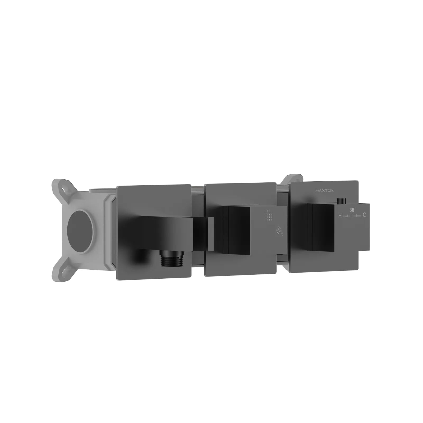 Square 2 way thermostatic wall concealed shower valve MT712000H Matte Black