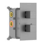 Square 3 Way Thermostatic Wall Concealed Shower Valve with Trim Plate-MT712100 Brushed Gun Metal