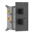 Square 3 Way Thermostatic Wall Concealed Shower Valve with Trim Plate-MT712100 Matte Black
