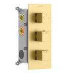 Square Themostatic shower faucet 3 way-MT713100 Brushed Gold
