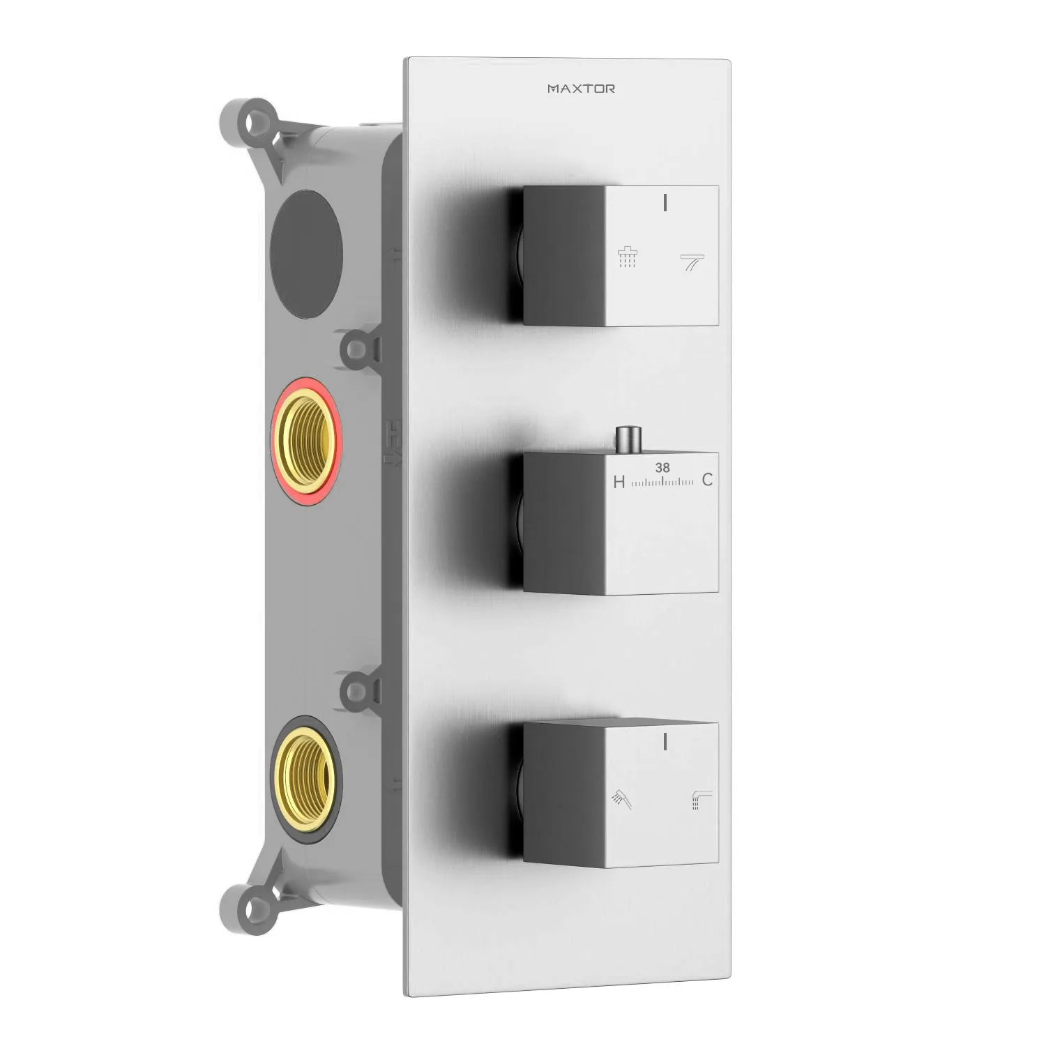 Square 4 way thermostatic concealed shower faucet MT714000 Brushed Nickel