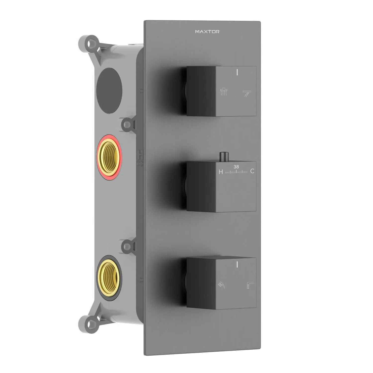 Square 4 way thermostatic concealed shower faucet MT714000 Brushed Gun Metal