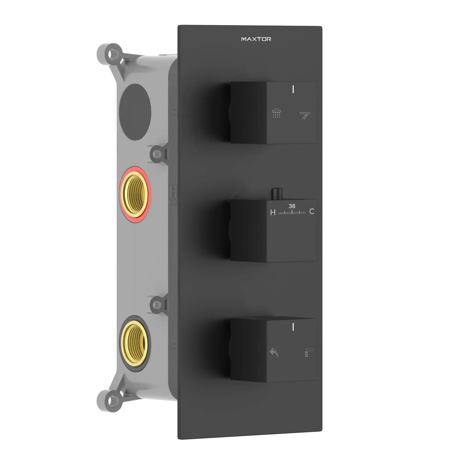 Square 4 way thermostatic concealed shower faucet MT714000 Matte Black