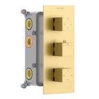Square Thermostatic Shower Mixer With Diverter & Trim Kit MT716000 Brushed Gold