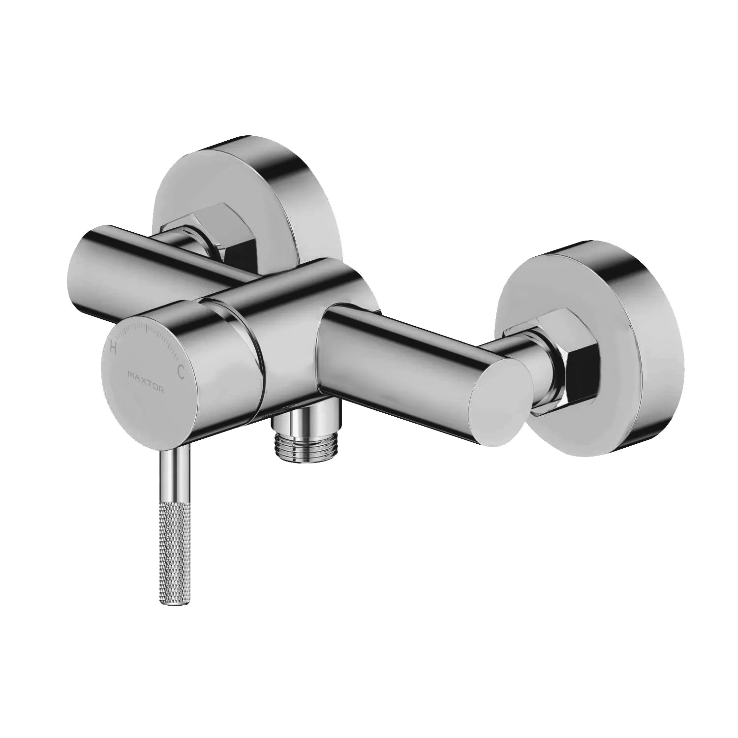 Circular 1 Way Exposed Shower Mixer Solid Brass with Handle-MT800104 Brushed Nickel
