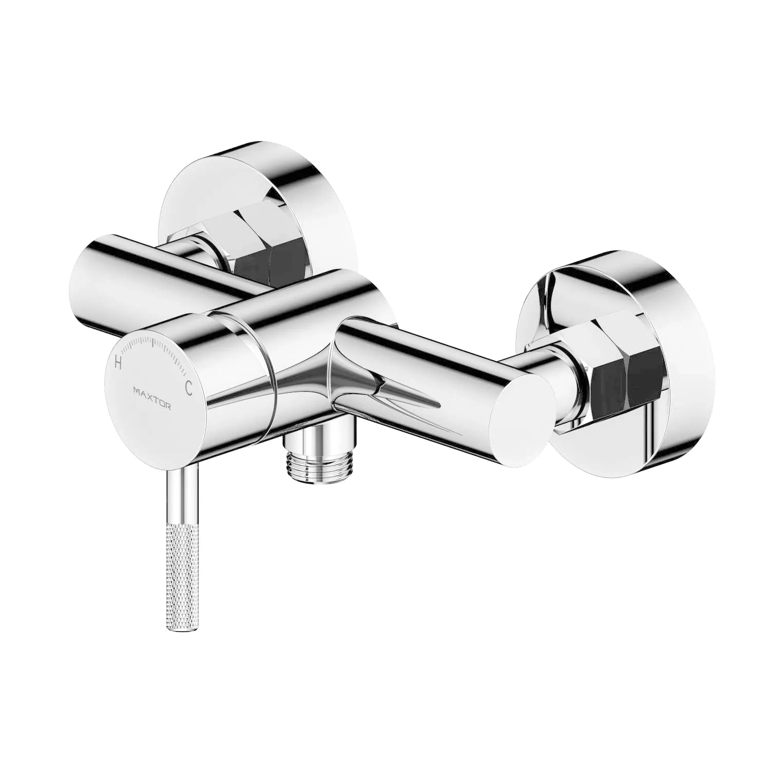 Circular 1 Way Exposed Shower Mixer Solid Brass with Handle-MT800104 Chrome