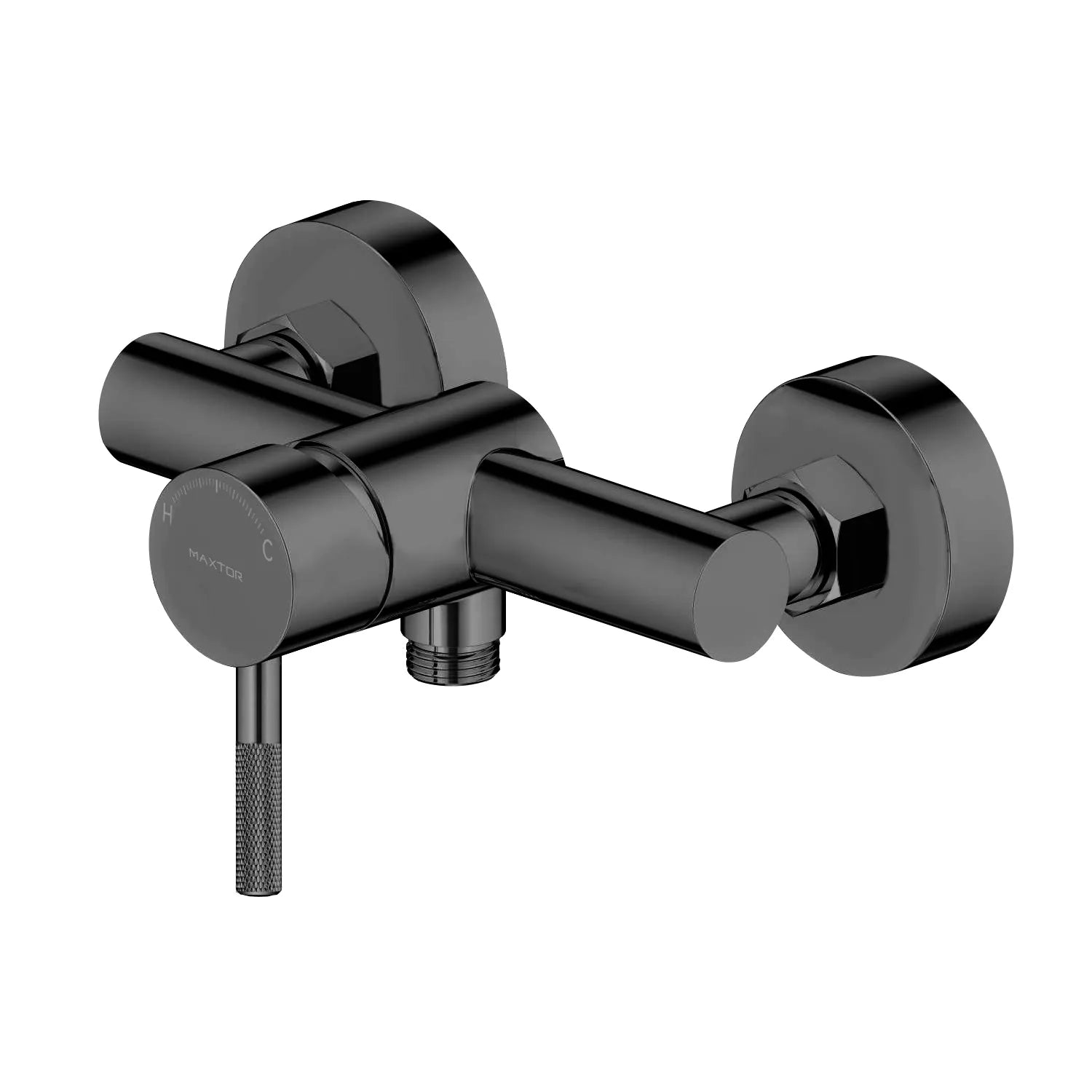 Circular 1 Way Exposed Shower Mixer Solid Brass with Handle-MT800104 Brushed Gun Metal
