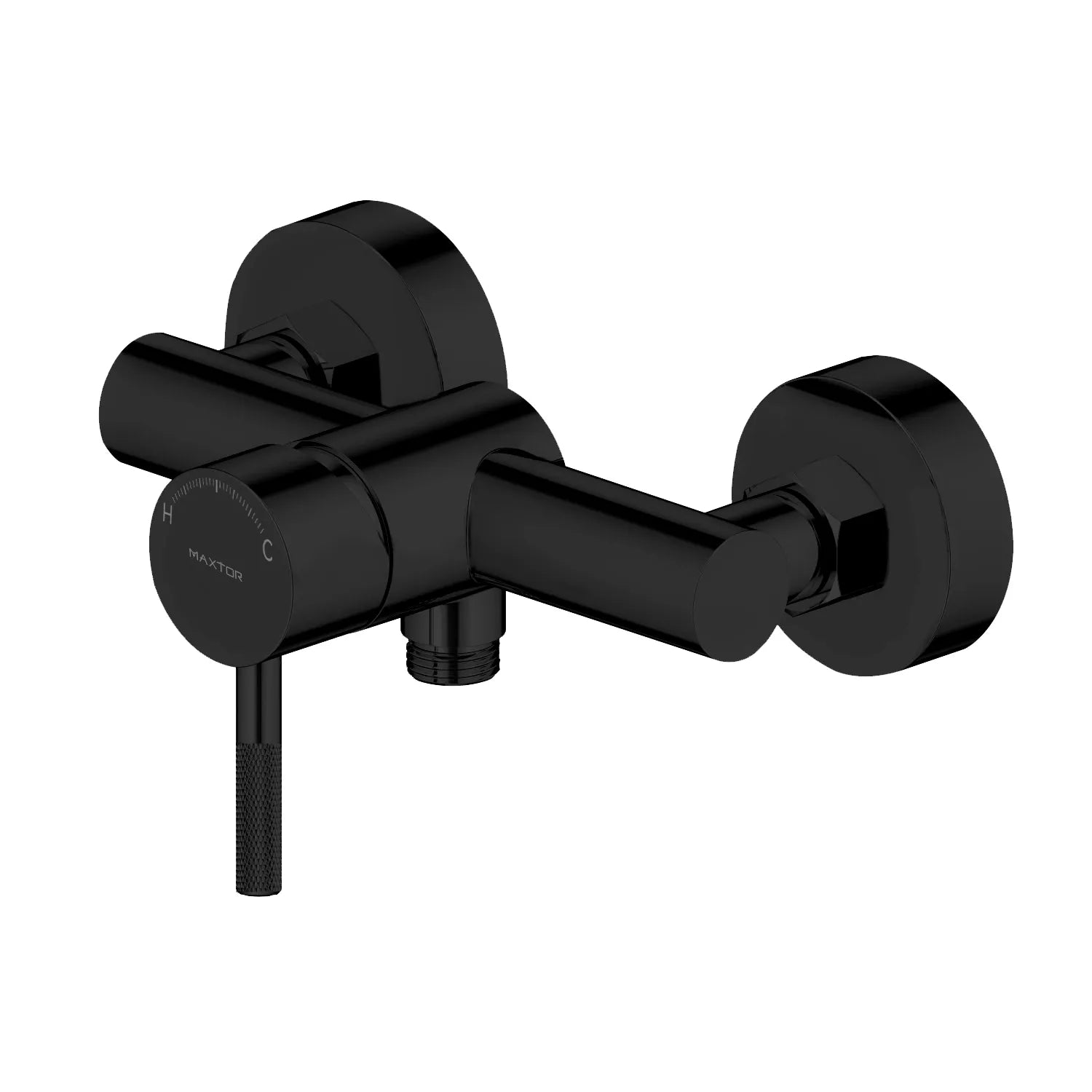 Circular 1 Way Exposed Shower Mixer Solid Brass with Handle-MT800104 Matte Black