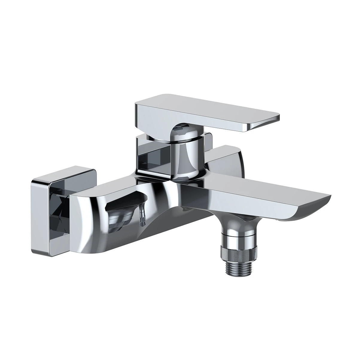 Square Wall Mounted Bath and Shower Mixer – Pull-Up Diverter Tap – MT803007 Chrome