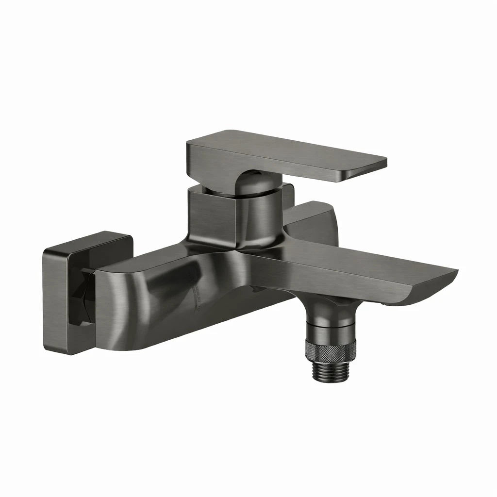 Square Wall Mounted Bath and Shower Mixer – Pull-Up Diverter Tap – MT803007 Brushed Gun Metal