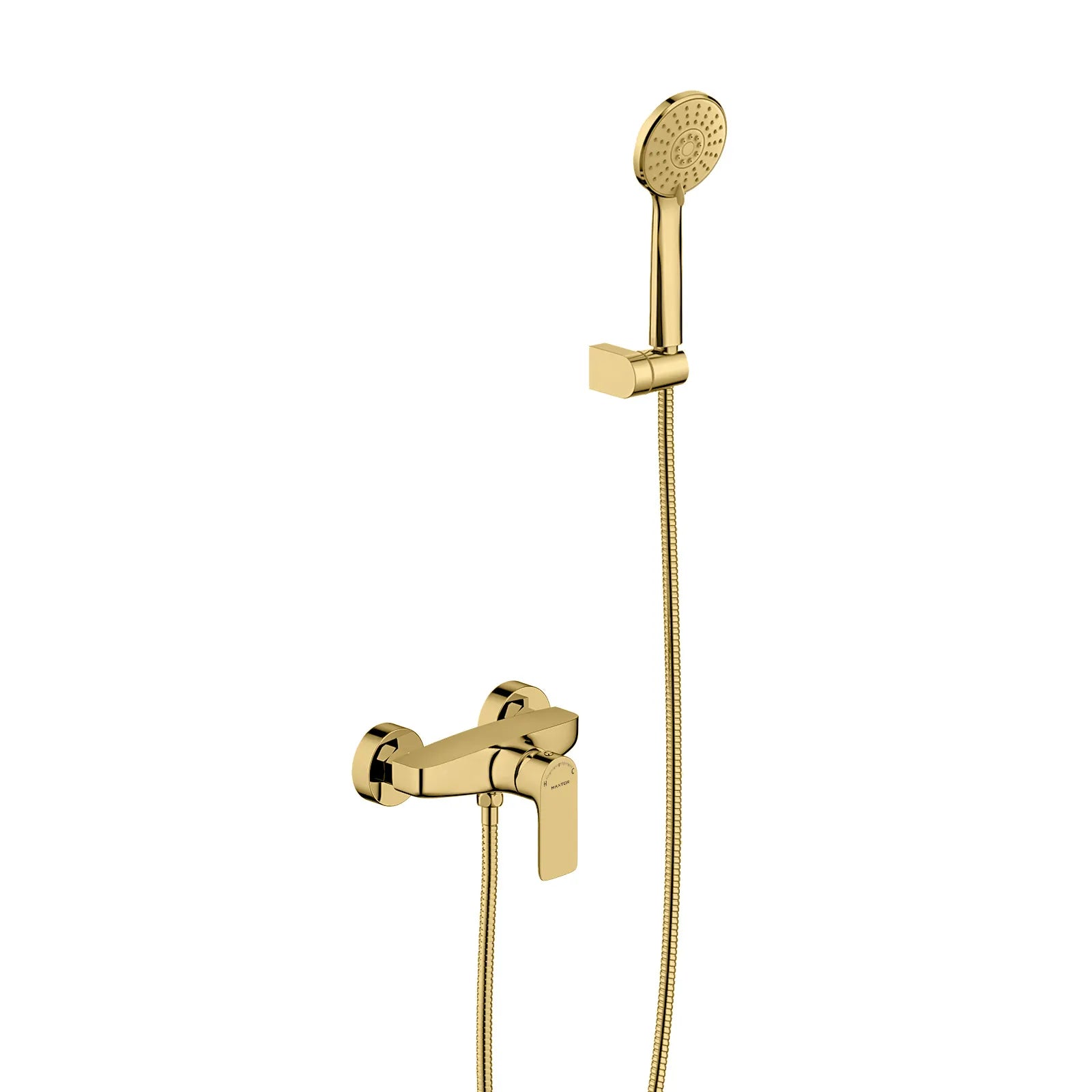 Solid Brass Exposed Shower Mixer Kit with Handheld Shower-MT900103 Brushed Gold
