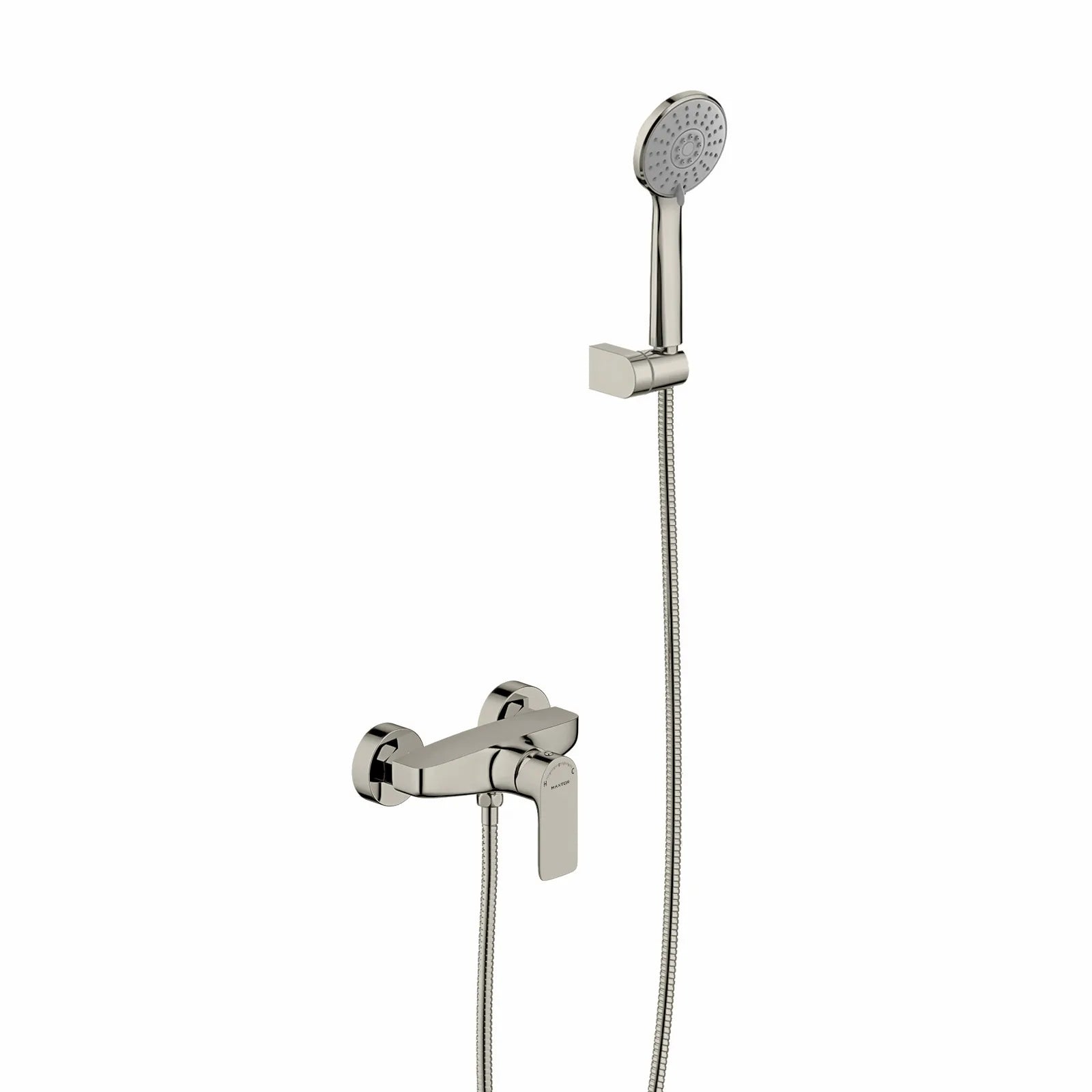 Solid Brass Exposed Shower Mixer Kit with Handheld Shower-MT900103 Brushed Nickel