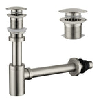 Basin Pop-Up Drain with Bottle Trap Set – Without Overflow – PD0002 Brushed Nickel