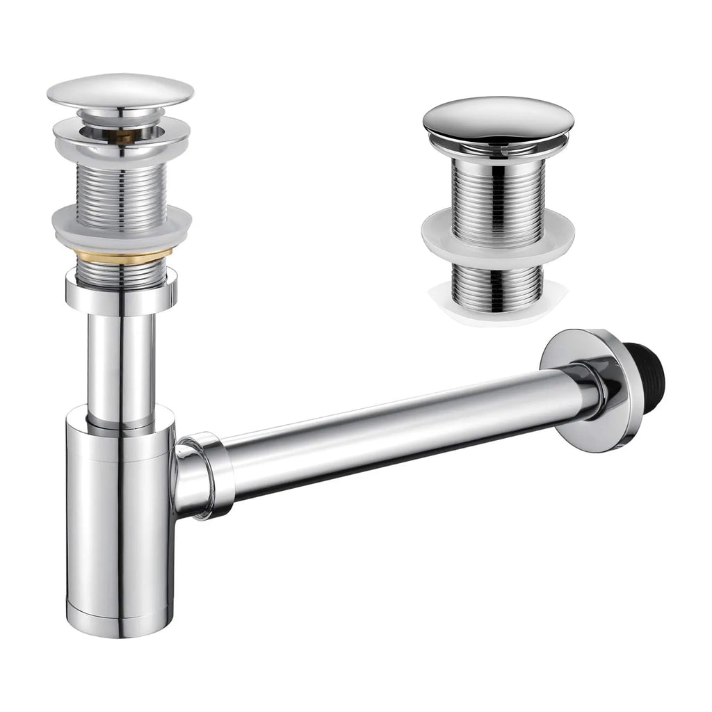 Basin Pop-Up Drain with Bottle Trap Set – Without Overflow – PD0002 Chrome