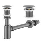 Basin Pop-Up Drain with Bottle Trap Set – Without Overflow – PD0002 Brushed Gun Metal