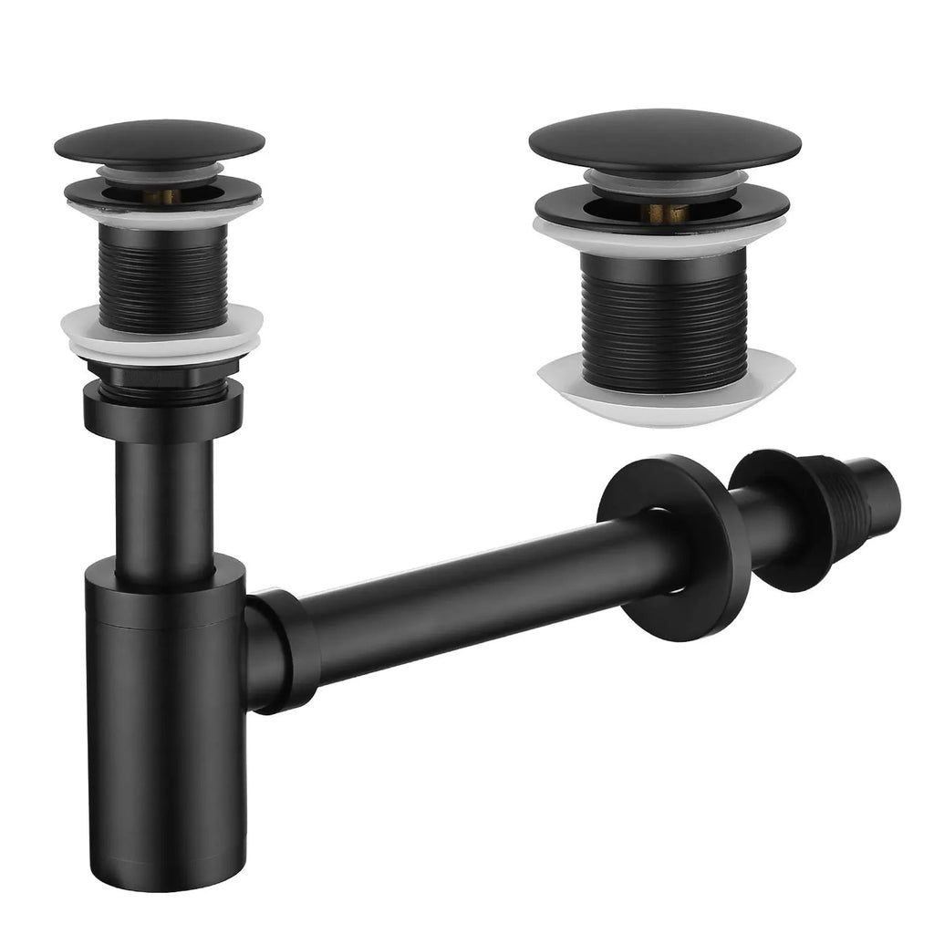 Basin Pop-Up Drain with Bottle Trap Set – Without Overflow – PD0002 Matte Black