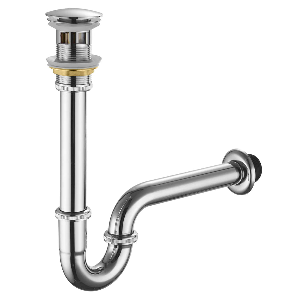 Pop-Up Basin Drain with P-Trap Set – With Overflow – PD0005 Chrome