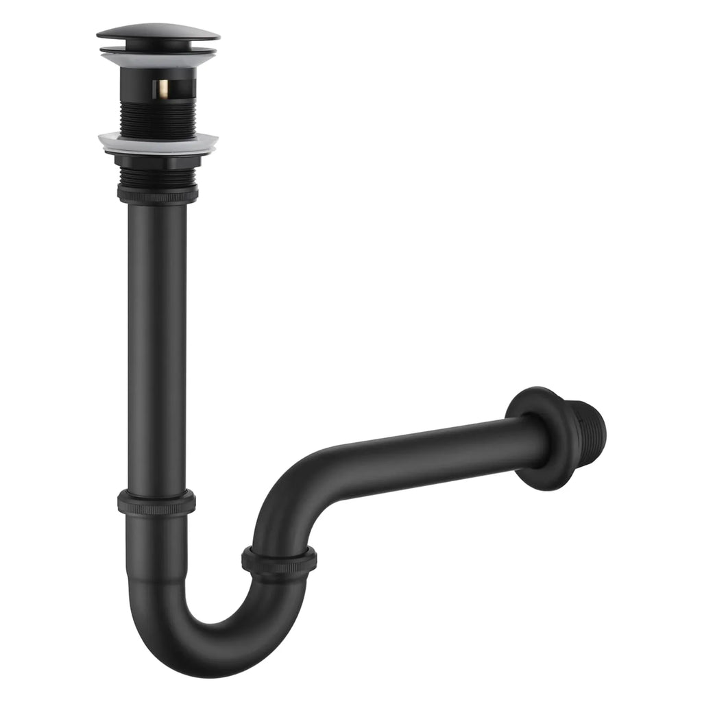 Pop-Up Basin Drain with P-Trap Set – With Overflow – PD0005 Matte Black
