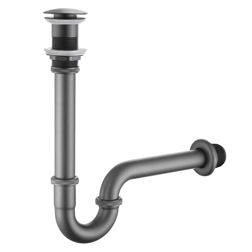 Pop-Up vessel sink / countertop basin Drain with P-Trap Set – Without Overflow – PD0006 Brushed Gun Metal