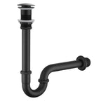 Pop-Up vessel sink / countertop basin Drain with P-Trap Set – Without Overflow – PD0006 Matte Black